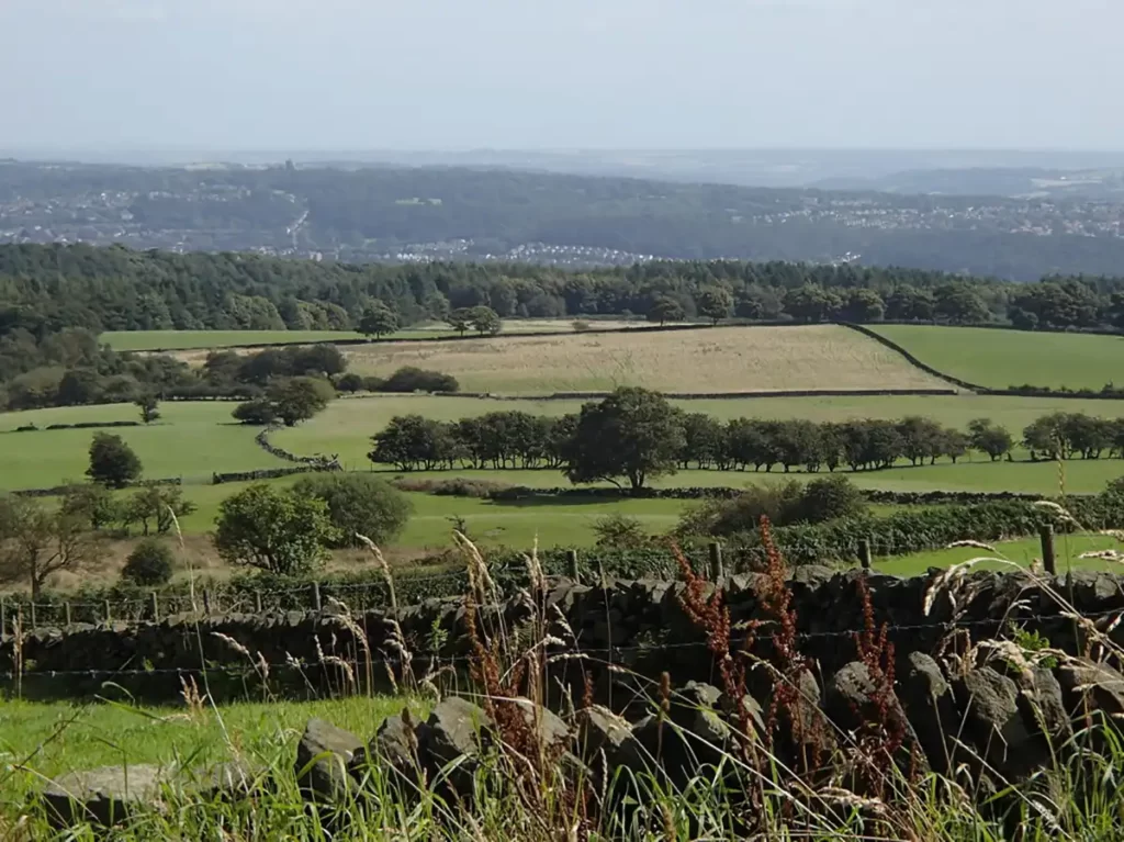 Views across Sheffield from Houndkirk Road, with Limb Valley to the left
